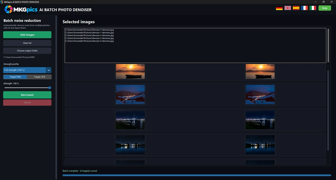 Batch AI Image Denoiser
