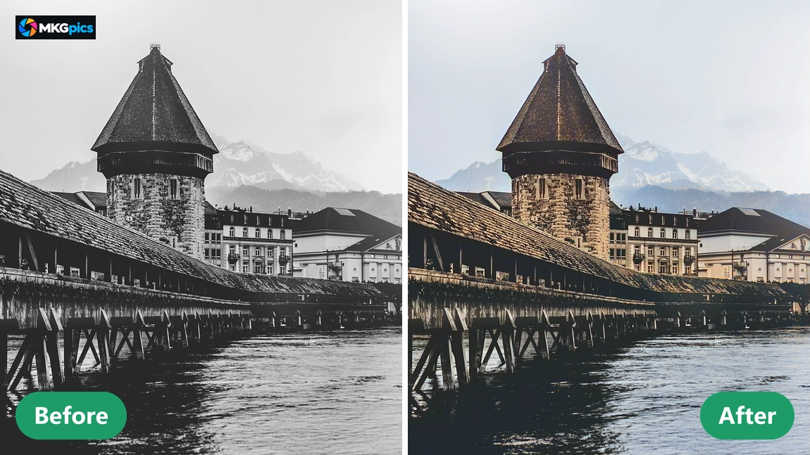 Before and after AI photo editor