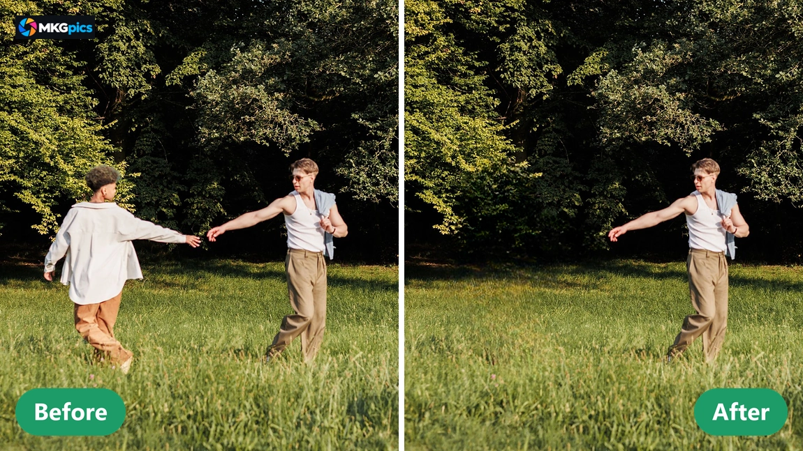Remove people from photos with AI