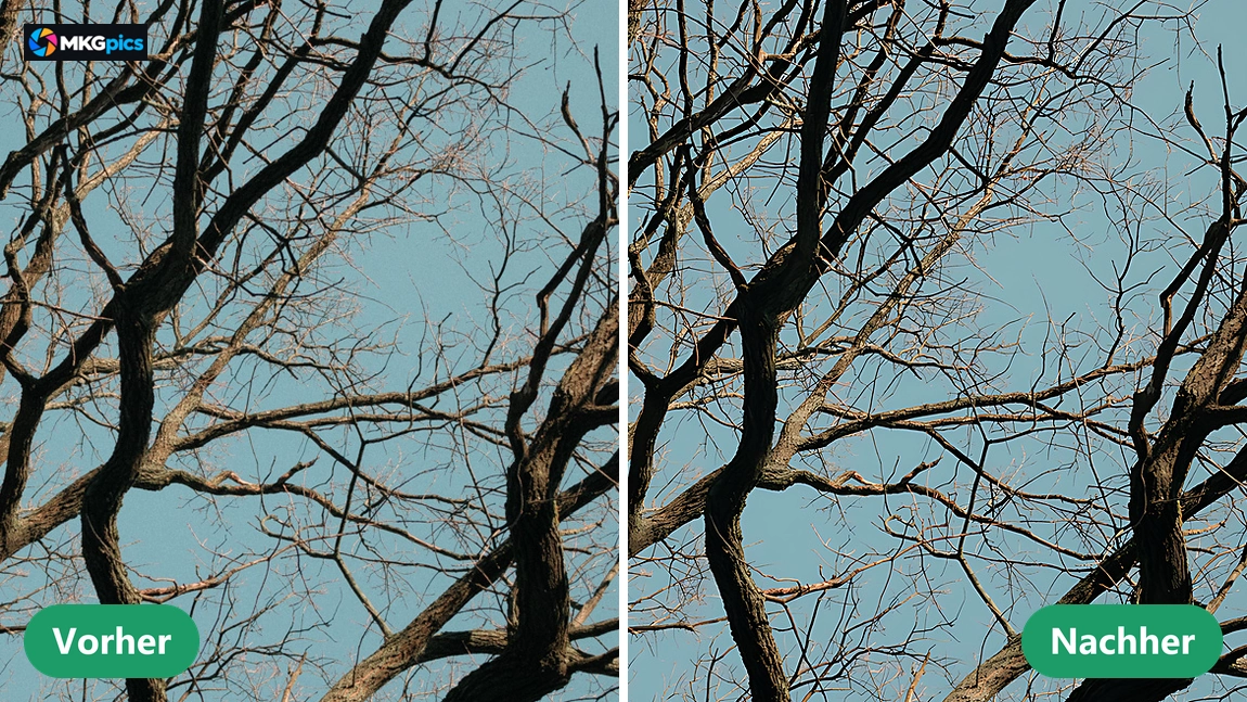Vorher nachher Fotos schärfen KI