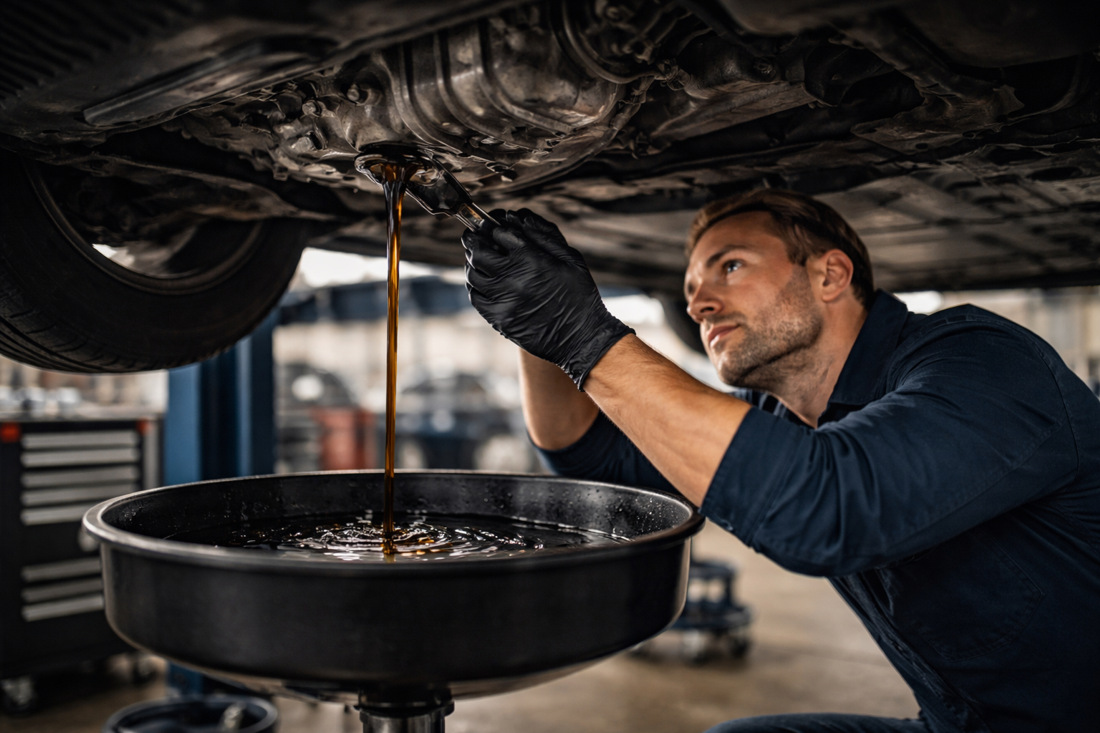 Car repair shop and perform oil change