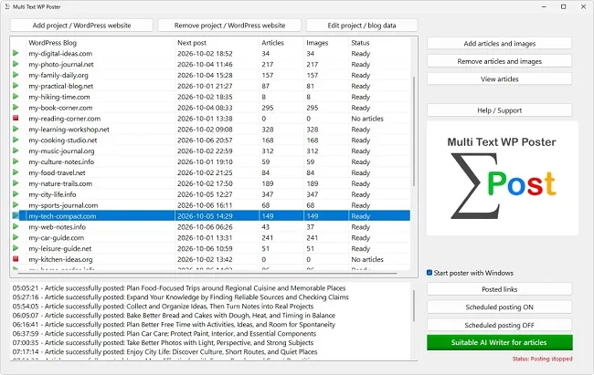 Wordpress Article Poster Screenshot