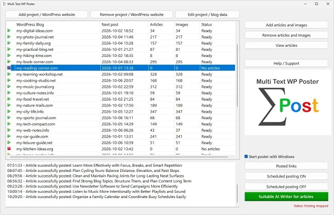 Wordpress Blog Automation Screenshot